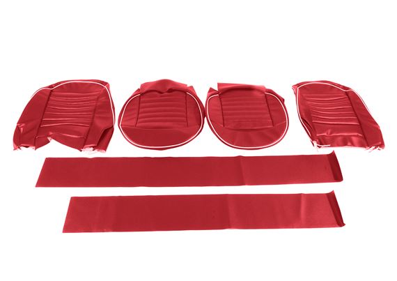 Triumph Front Seat Cover Kit - Matador Red Vinyl with White Piping - RF4055REDMAT